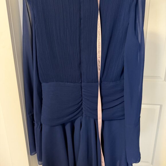 IEENA for Mac Duggal Bell Long Sleeve Chiffon Fit & Flare Minidress NWT Size 12 - Picture 5 of 6